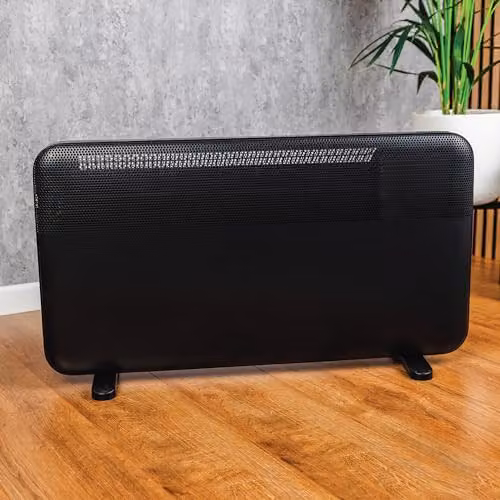TCP 2000W Convection Panel Heater in Black, Wall Mounted or Freestanding with Digital Thermostat and Timer – 3