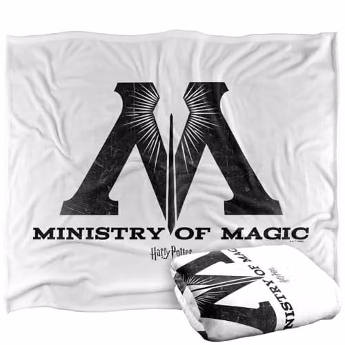 Warner Bros. Harry Potter Ministry Big M Silky Touch Super Soft Fleece Throw Blanket, Multicolour, W: 152.4 cm x D: 127.0 cm