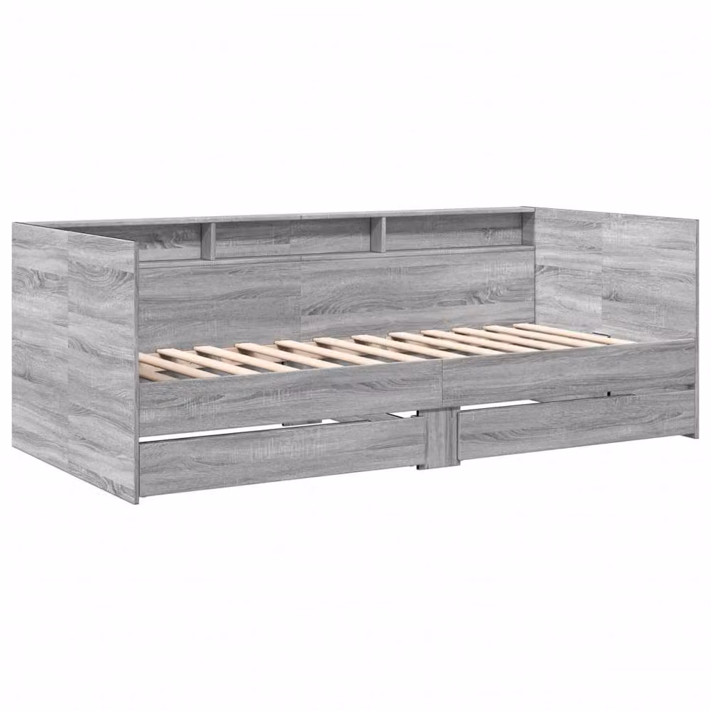 Berkfield Home Small Single Daybed with Drawers in Grey Sonoma, W: 75 cm, L: 190 cm – 3