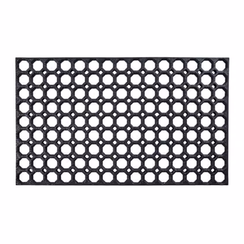 Nicoman Black Rubber Ring Outdoor Doormat, W: 75 cm, D: 45 cm, H: 1.3 cm – 7