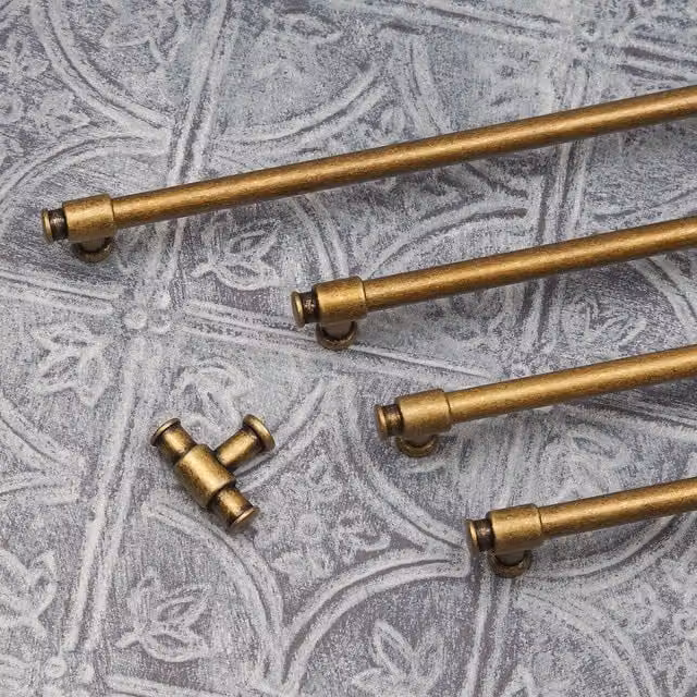Handle & Home Antique Brass Rustic Bar Cabinet Handles and Knobs, 158mm