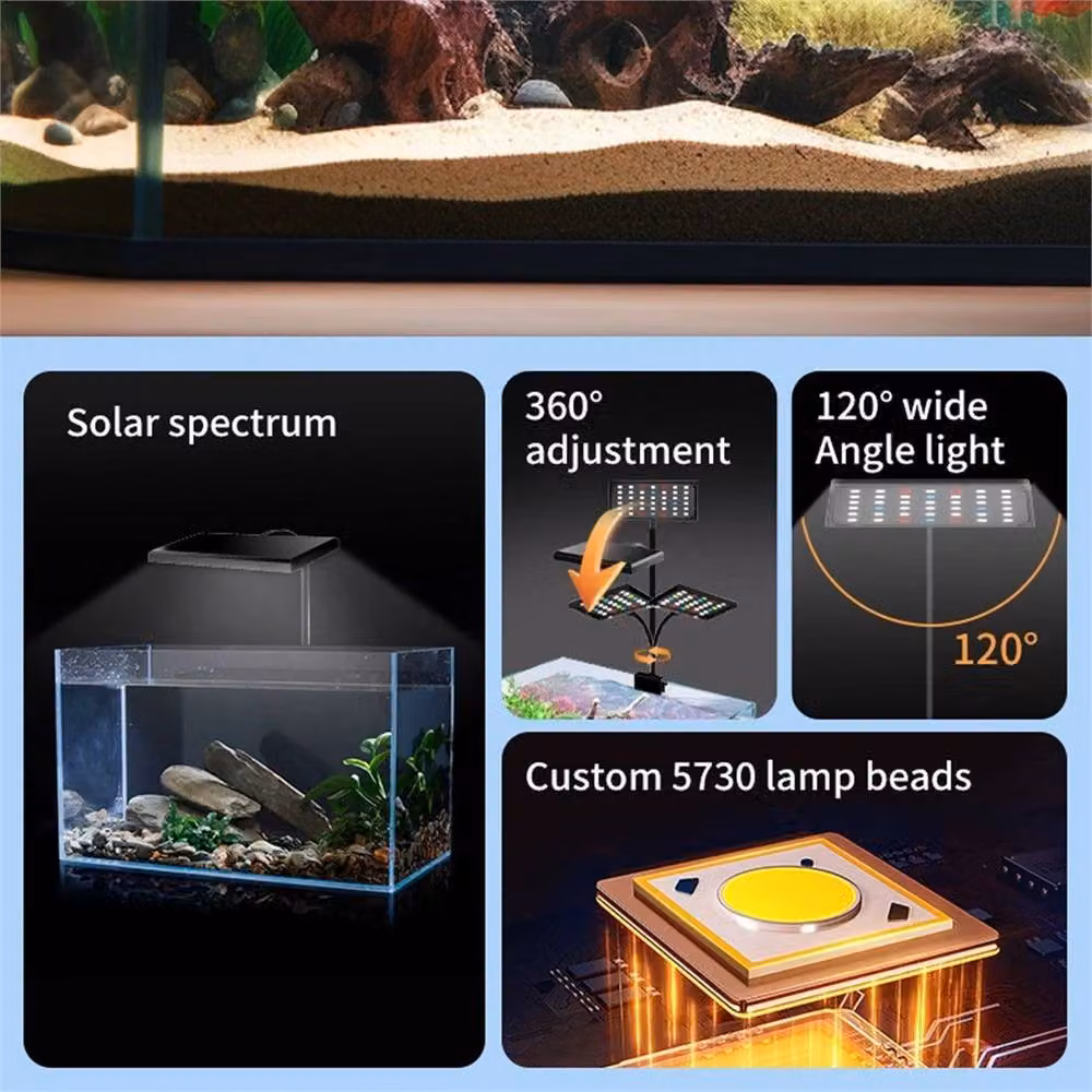 Nordara Black LED Full Spectrum Aquarium Grow Light with Dimmable Timer and RGB Functions – 4