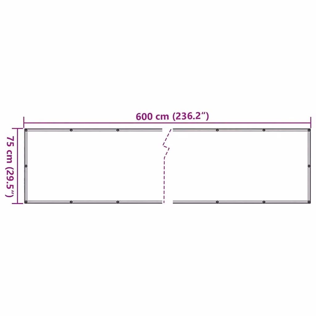 Berkfield Home Balcony Privacy Screen Anthracite PVC W: 600 cm, H: 75 cm – 5