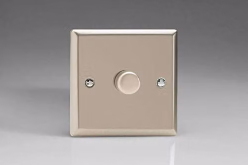 Varilight Classic V-Pro LED Trailing Edge Dimmer Switch, 1-Gang, Chrome and Grey