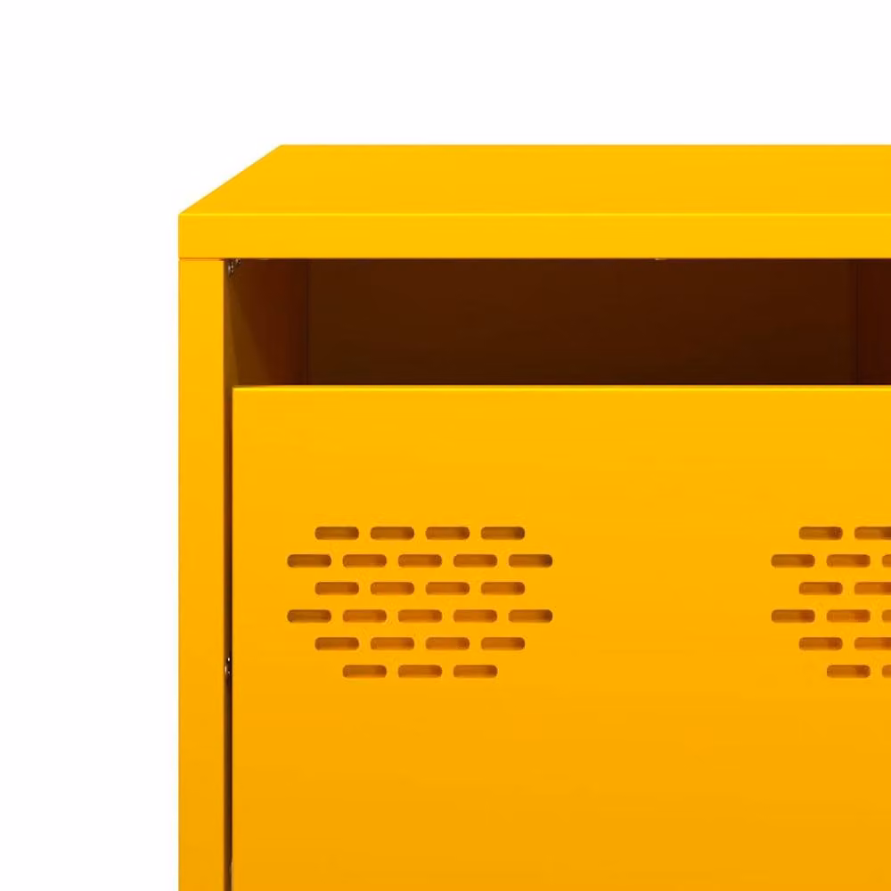 Berkfield Home Industrial Metal Coffee Table, Yellow, W: 101.5 cm, D: 50 cm, H: 43.5 cm – 3