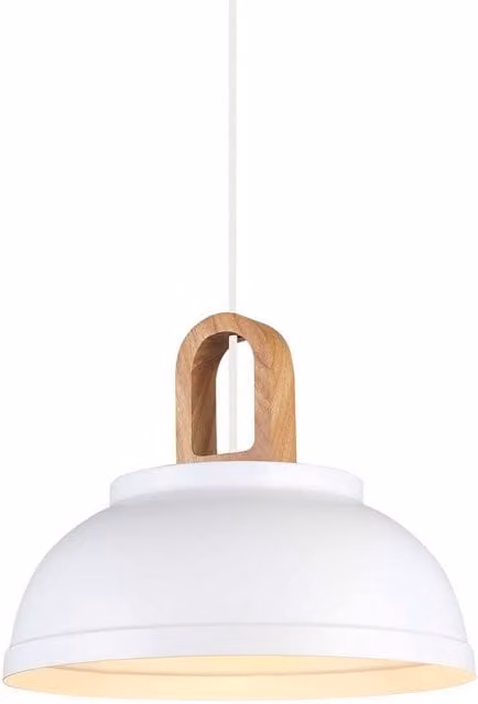Italux Lighting Modern White Hanging Pendant Light with E27 Socket