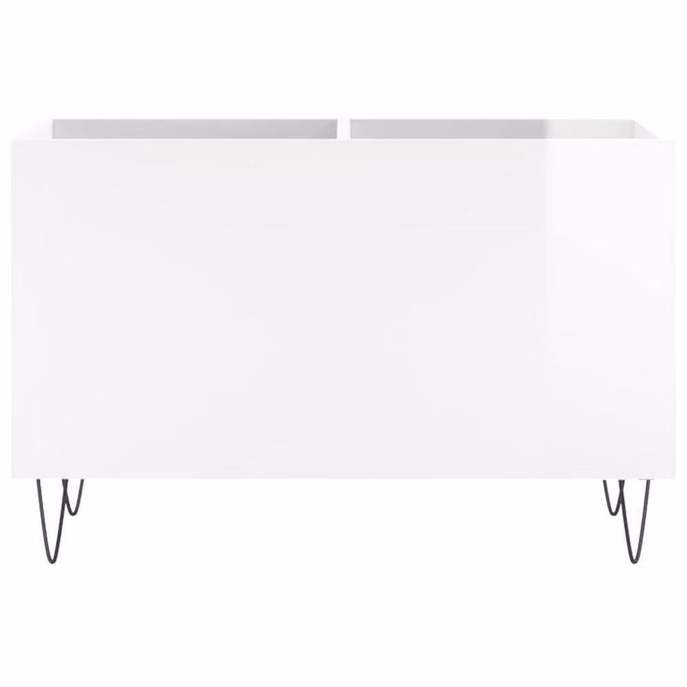 Berkfield Home Record Cabinet in High Gloss White, W/D/H: 74.5 x 38 x 48 cm – 2