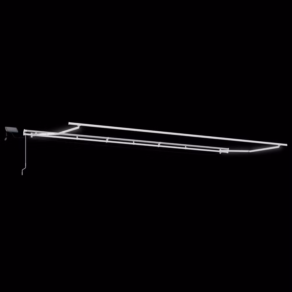 Berkfield Home Manual Retractable Wall-Mounted Folding Arm Awning with LED, Green and White, W: 600 cm, D: 350 cm – 3