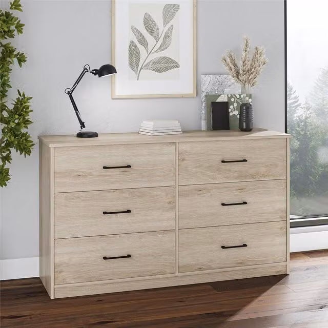 BrEZ Build Pearce 6 Drawer Dresser in Light Oak