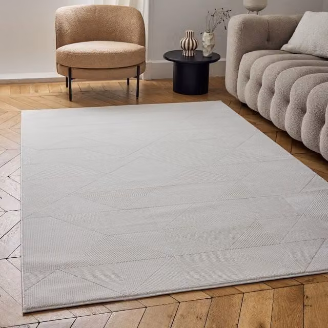 THE RUGS Carmel Modern Geometric Area Rug, Beige, W: 80 cm, L: 150 cm – 1