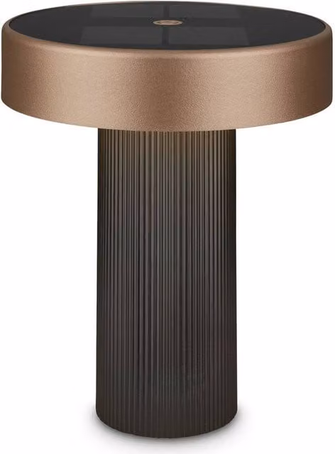 Briloner Poga Rechargeable LED Table Lamp with Solar Panel, Dimmable Touch Control, IP44 Weatherproof, Anthracite Bronze Metallic, H x W x D: 20 x 16 x 16 cm – 1