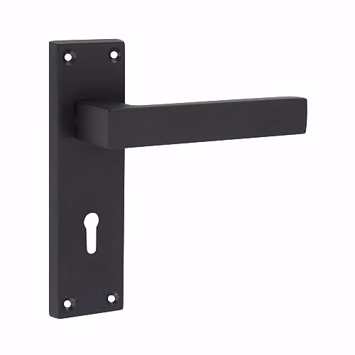 Golden Grace Matt Black Delta Lever Lock Door Handles, 1 Pair with Key Lock, Zinc Material – 2