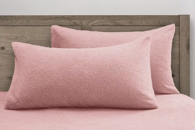 VELOSSO Hygge Thermal Fleece Pillowcase Pair in Pink