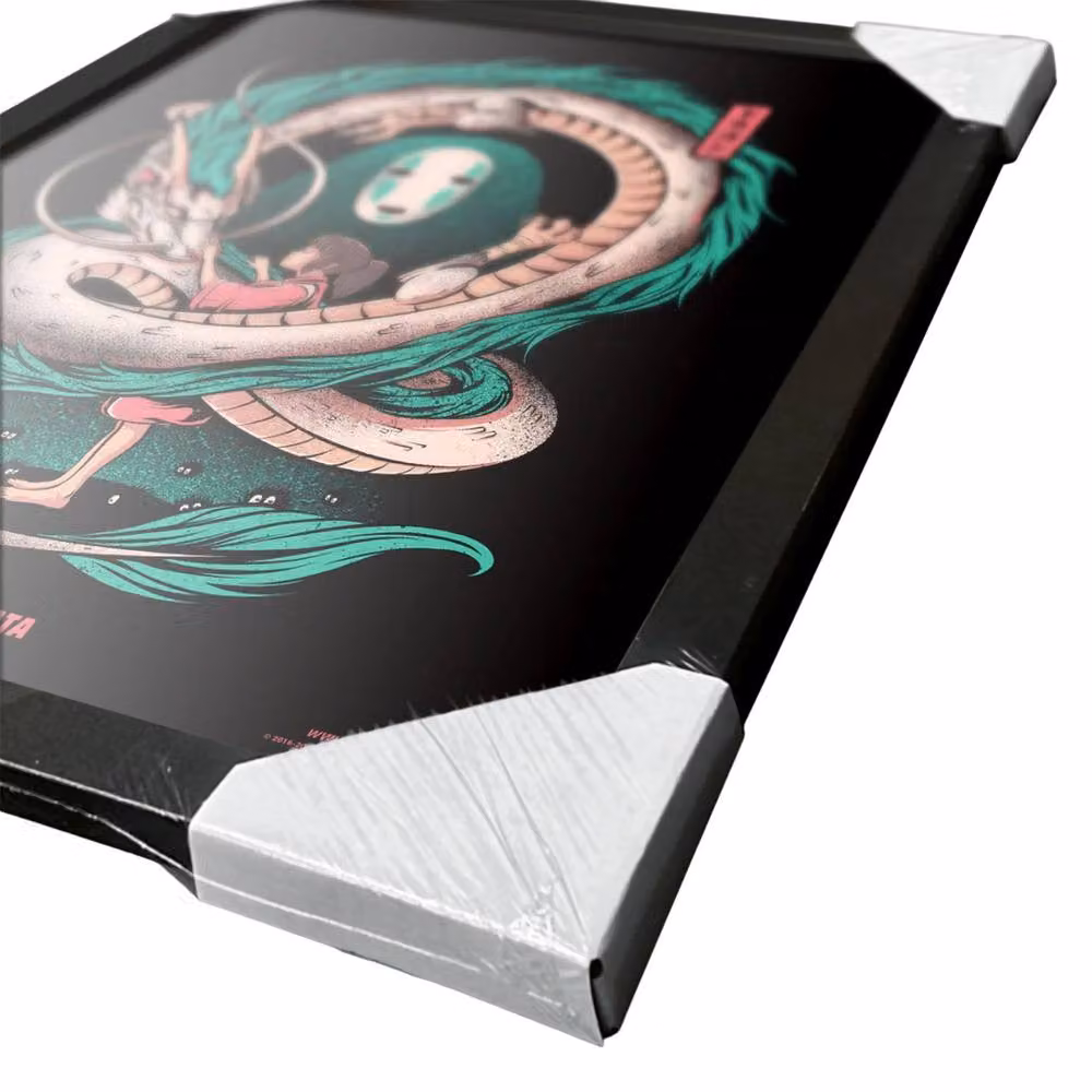 Ilustrata The & The Dragon Framed Multicolour Paper Poster in Jet Black – 2