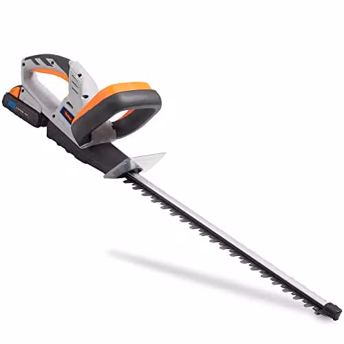 VonHaus 20V Max Cordless Reciprocating Hedge Trimmer with Rechargeable Battery and Charger, Grey, Black and Orange