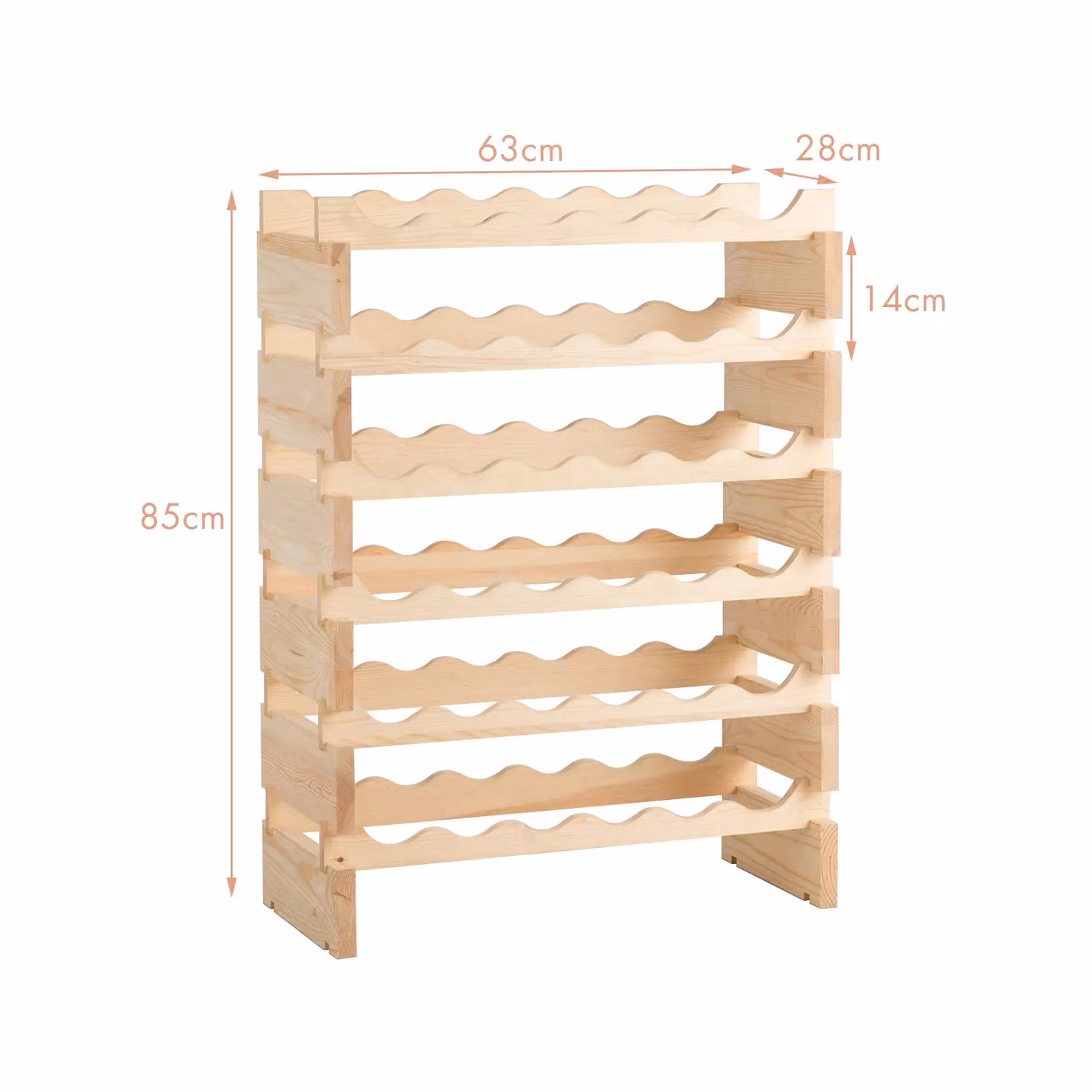 Costway Freestanding 36 Bottle Wine Rack in Natural Pine Wood – 2