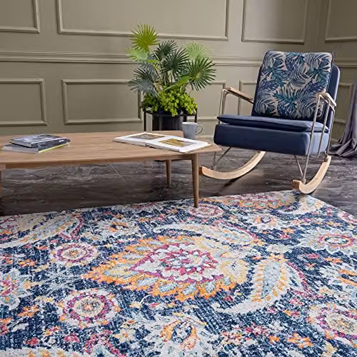 THE RUGS Multicoloured Vintage Oriental Style Area Rug, W/D: 80 x 150 cm – 1