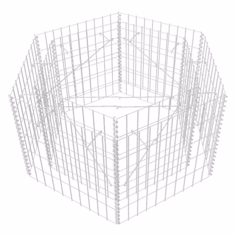 Berkfield Home Hexagonal Gabion Raised Bed in Silver, W/D/H: 100 x 90 x 50 cm – 2