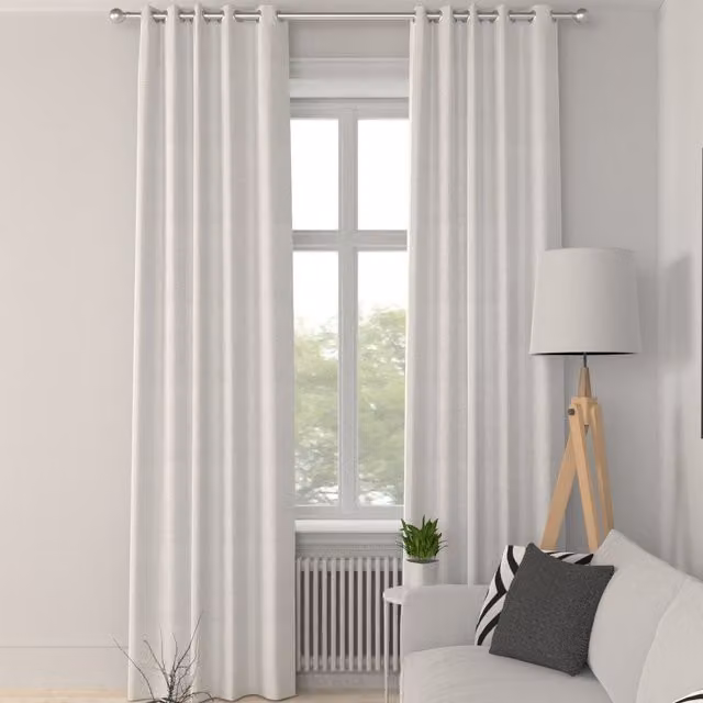 Simply Collection White Silk Essence Made to Measure Blackout Eyelet Curtain Panel