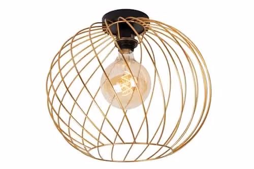 Lucide Danza Flush Ceiling Light in Matt Gold/Brass, Diameter: 40 cm – 1