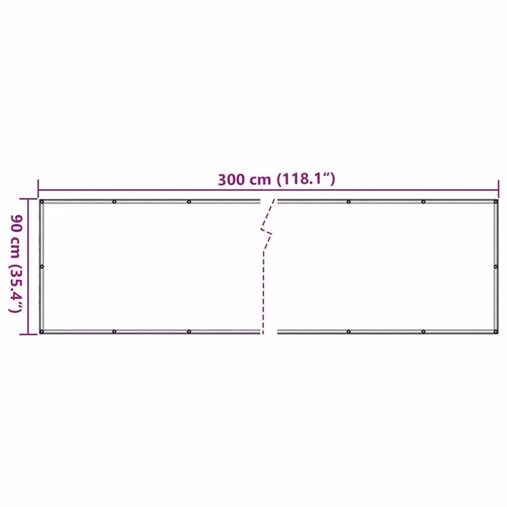 Berkfield Home Anthracite Balcony Privacy Screen and Cover, W: 300 cm, H: 90 cm – 5