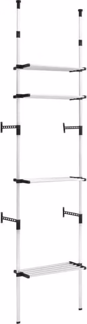 Berkfield Home Telescopic Wardrobe System with Shelves in Silver Aluminium