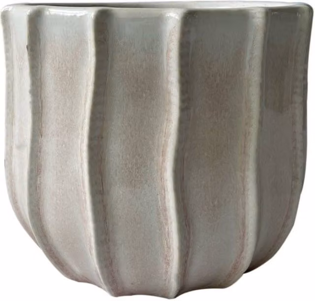 KDMD Hortus Porto Tabletop Ceramic Pot in Pink and Beige, W/D: 18 x 15 cm – 1