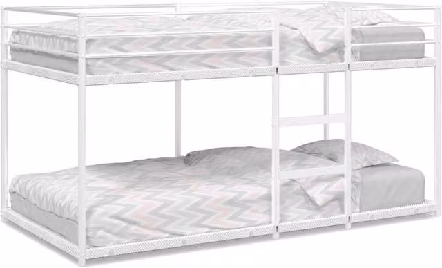 Berkfield Home Metal Bunk Bed in White, W/D/H: 80 x 200 cm