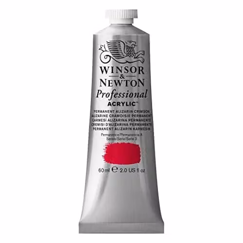 Winsor & Newton Professional Acrylic Colour Permanent Alizarin Crimson, 60 ml