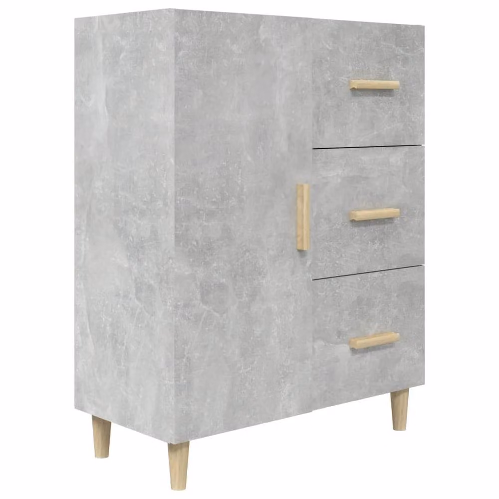 Berkfield Home Modern Abstract Sideboard in Concrete Grey, W/D/H: 69.5 x 34 x 90 cm – 2