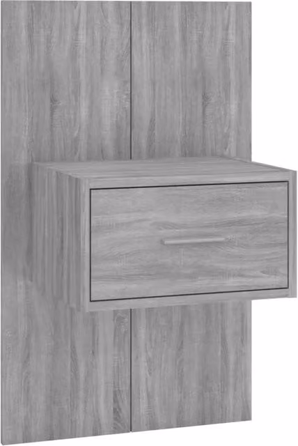Berkfield Home Wall-mounted Bedside Cabinet in Grey Sonoma