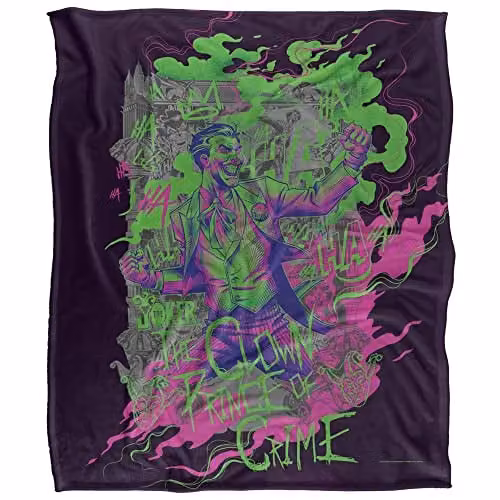 Clown Prince of Crime Silky Touch Super Soft Throw Blanket, White, W: 152 cm, D: 127 cm