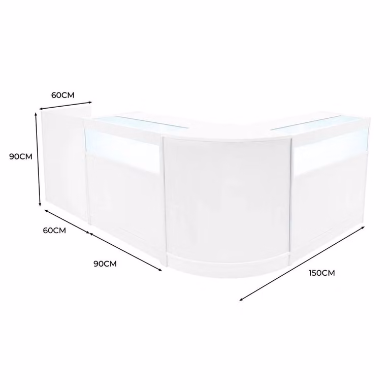 Monstershop Luna LED Shop Counter Set in White (CM60, TB60 and 2 x B900)