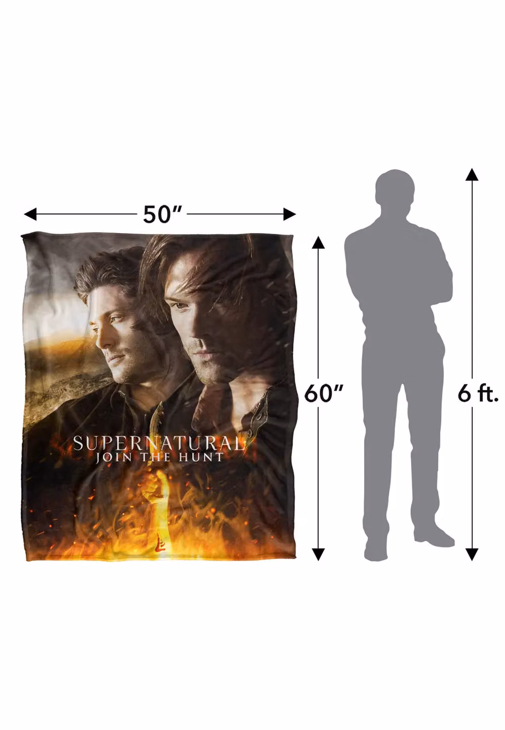 Warner Brothers Supernatural Silky Touch Super Soft Throw Blanket in White, W: 152 cm, D: 127 cm – 3