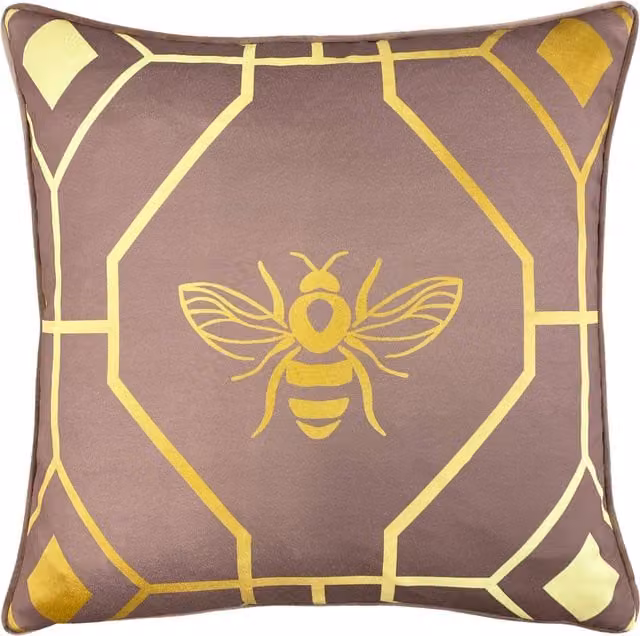 Terrys Pink Velvet Graphic Square Cushion, W/D/H: 43 x 43 x 43 cm