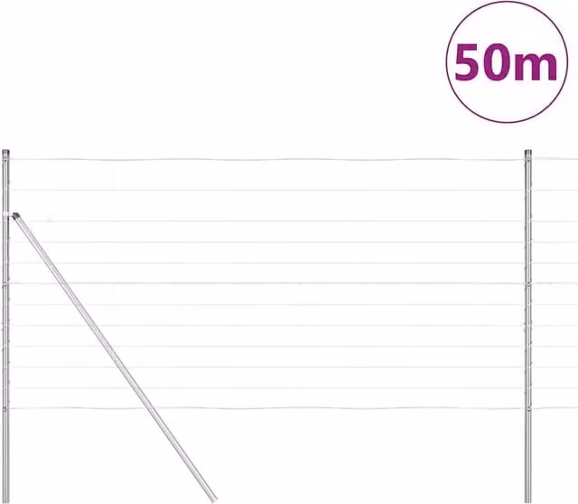 Berkfield Home Modern Field Fence, Galvanised Steel, Silver, H: 120 cm x L: 50 m