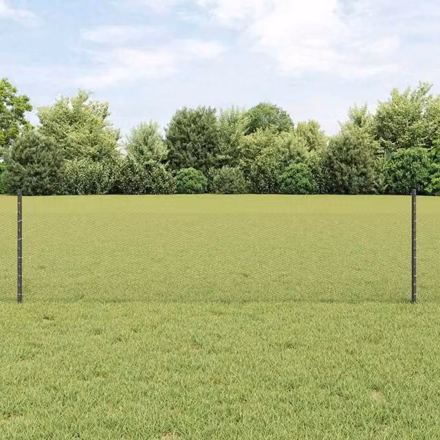 Berkfield Home 11-Piece Steel U-Channel Hexagon Fence Posts in Dark Grey, Height: 60 cm – 1