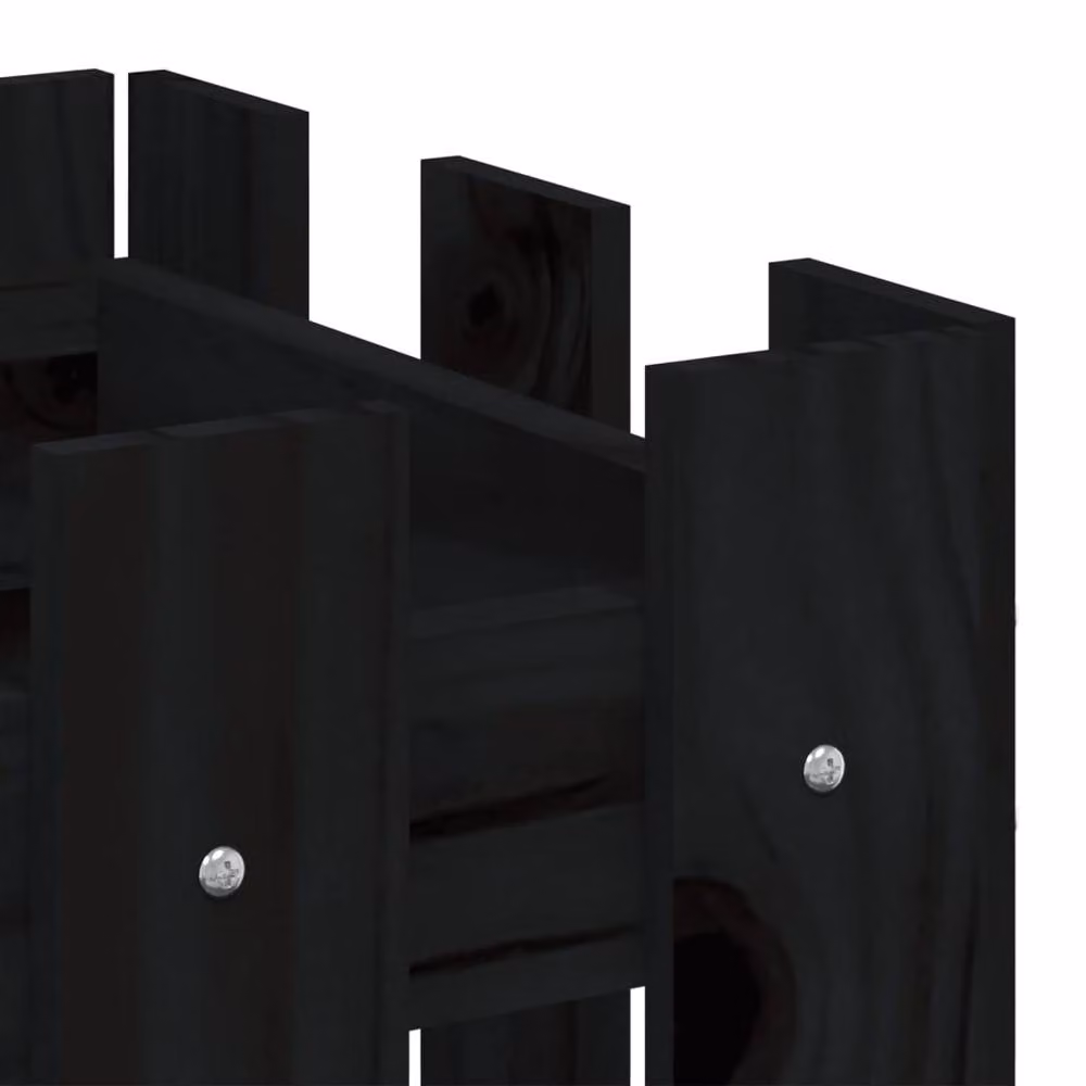 Berkfield Home Beautiful Garden Planter with Fence Design in Black, W/D/H: 60 x 30 x 30 cm – 5