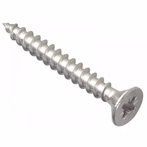 Forgefix Silver Stainless Steel Pozidriv Self-Countersinking Wood Screws, 5.0 x 40 mm