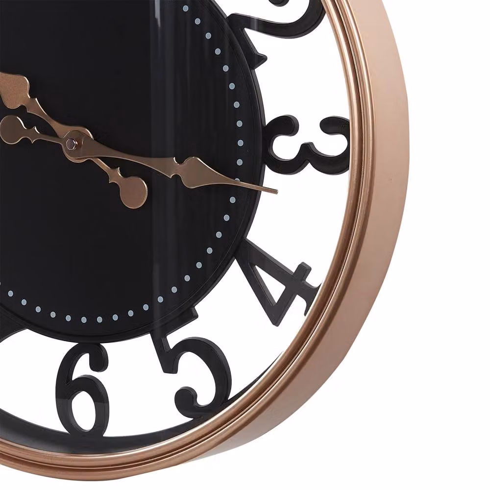 Wyld and Coco Black Round Analog Wall Clock with Diameter: 52 cm – 5
