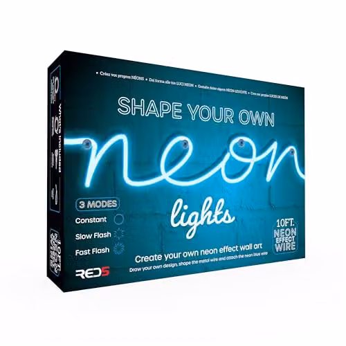 Menkind RED5 Creative Glow Wire Neon Light Kit in Blue and Multicolour with 3 Modes