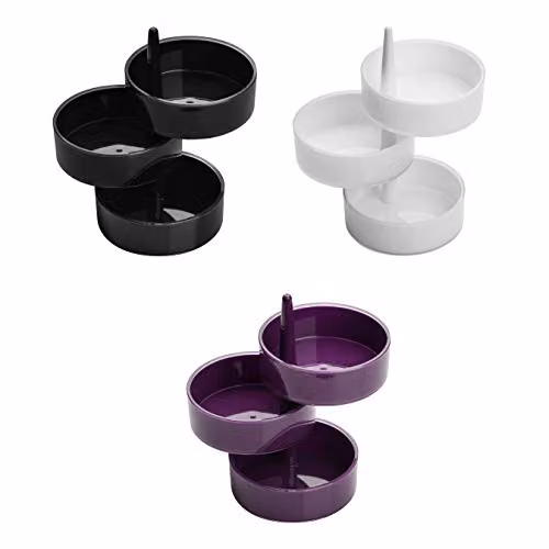 Orsina 3 Piece Plastic Rotary Storage Tray Set in Purple – 2