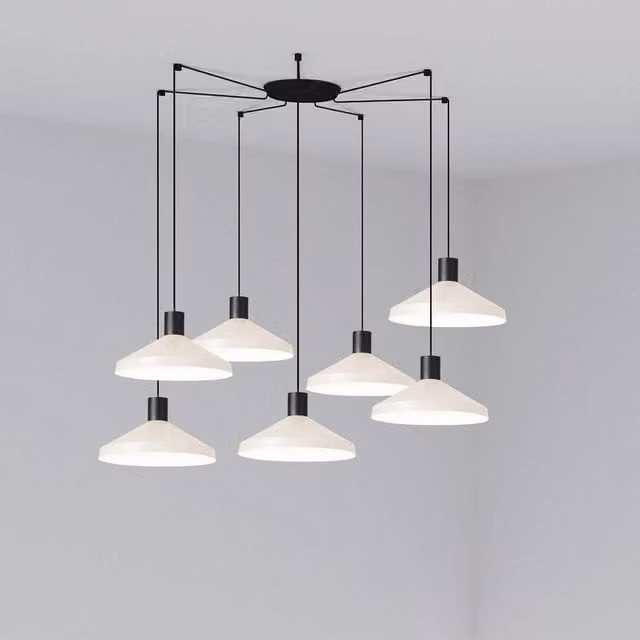 Netlighting Kombo Cluster Pendant Ceiling Light in Beige with Glass Dome and E27 Socket