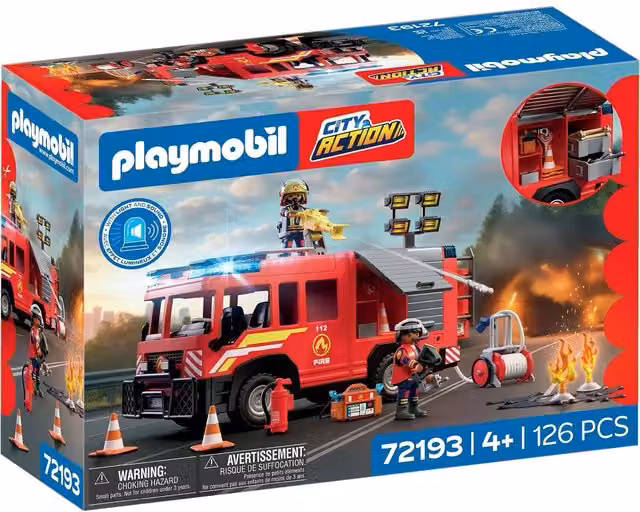 Playmobil Fire Rescue Truck Playset in Red