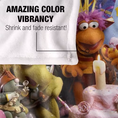 Jim Henson Fraggle Rock 40th Birthday Party Super Soft Silky Touch Fleece Throw Blanket, Multicolour, W/D/H: 91 x 147 cm – 4