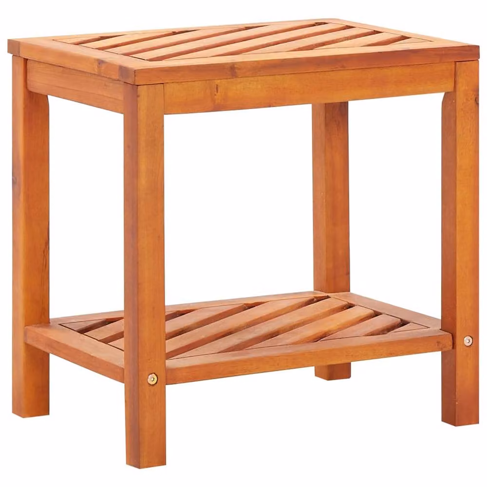 Berkfield Home Solid Acacia Wood Side Table, Brown, W/D/H: 45 x 33 x 45 cm – 2