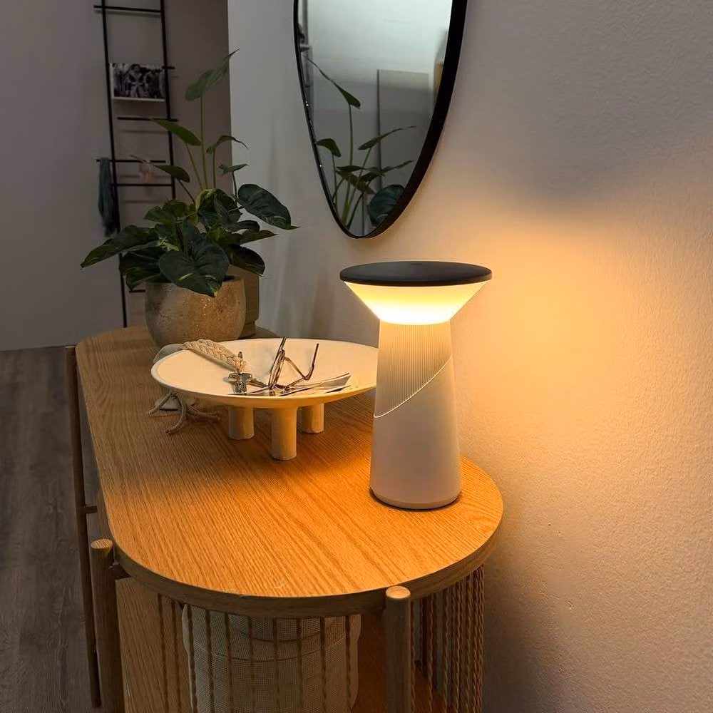 Briloner Pilia Rechargeable LED Table Lamp, Grey Anthracite, H 24 cm x W 15 cm x D 15 cm – 8