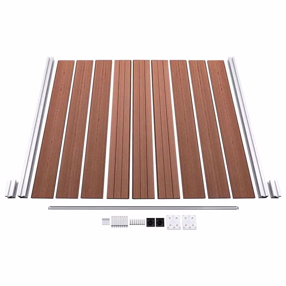 Berkfield Home Durable WPC Garden Fence Board, Brown, W: 180 cm, H: 186 cm – 4