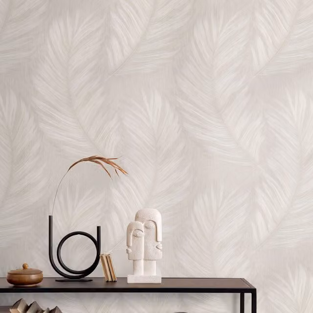 Erismann Trace Feather Blue Pre-pasted Vinyl Nature Wallpaper