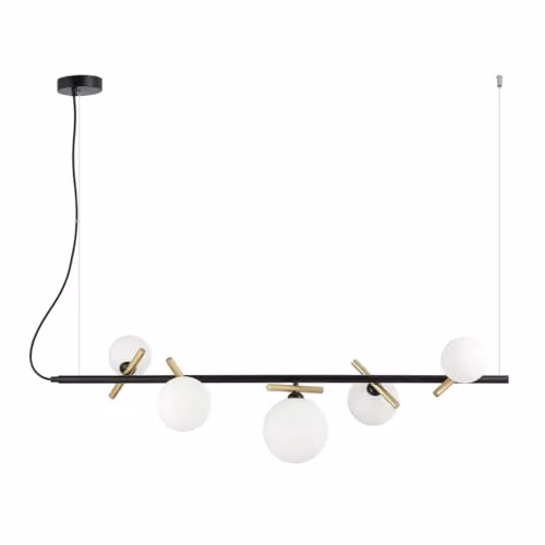 Netlighting Reverso Modern 5 Light Bar Pendant Ceiling Light in Black with G9 Bulbs – 1